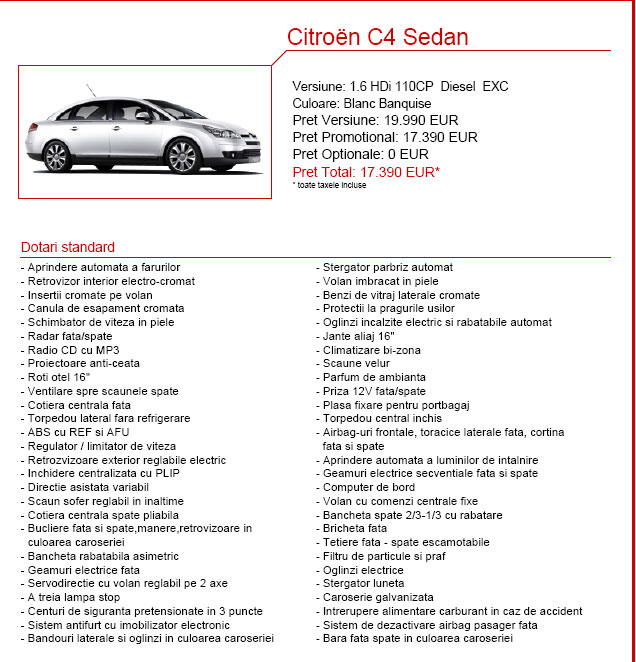 Citroen C4 Sedan - dotari